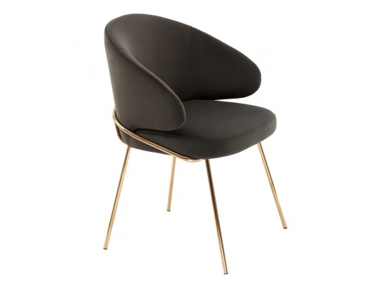 Стул-полукресло Emil графит с золотыми ножками в Кургане