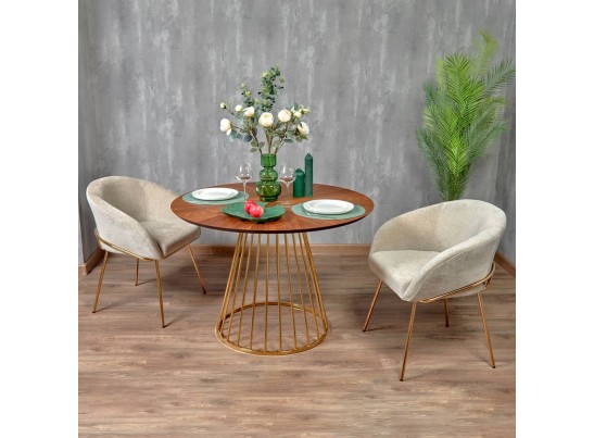 Стул-полукресло Martin миндальный шенилл с золотыми ножками в Кургане