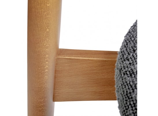 Стул Lucas тёмно-серый букле с ножками цвета орех в Кургане