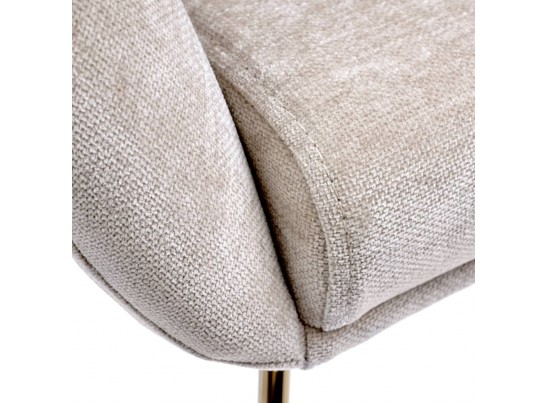 Стул-полукресло Martin миндальный шенилл с золотыми ножками в Кургане