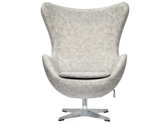 Кресло EGG CHAIR светло-серый матовый с эффектом состаренная кожа в Кургане