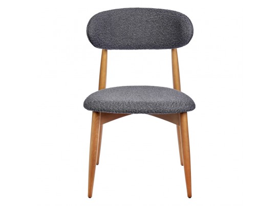 Стул Lucas тёмно-серый букле с ножками цвета орех в Кургане