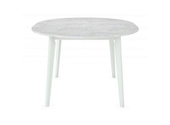 Стол Oslo круглый раскладной 110-140x110x75см, Бетон лайт, белый в Кургане