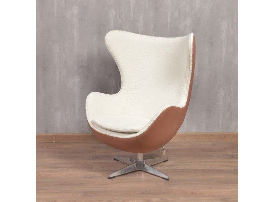 Кресло EGG STYLE CHAIR коричневый, экокожа в Кургане