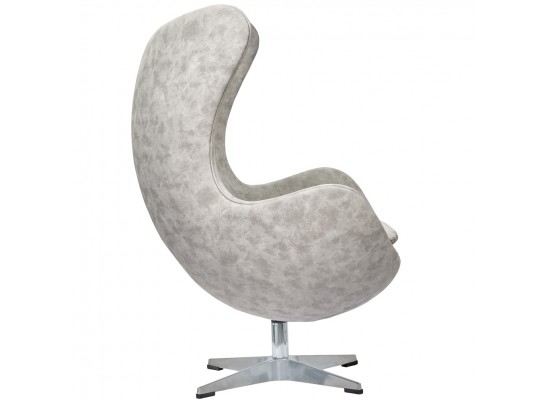 Кресло EGG CHAIR светло-серый матовый с эффектом состаренная кожа в Кургане