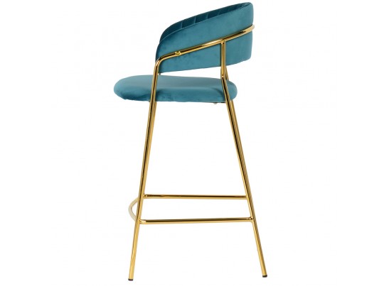 Стул полубарный Turin бирюзовый с золотыми ножками в Кургане