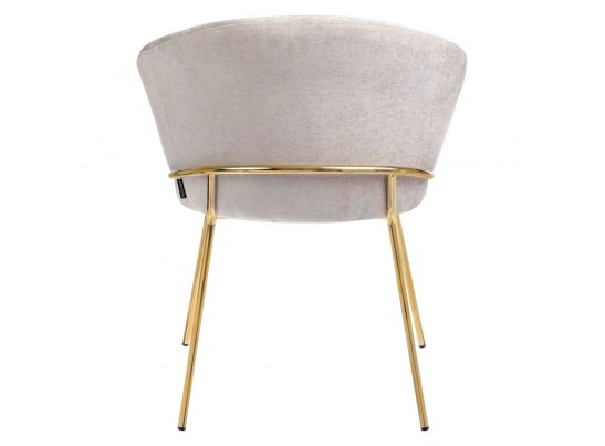 Стул-полукресло Martin миндальный шенилл с золотыми ножками в Кургане