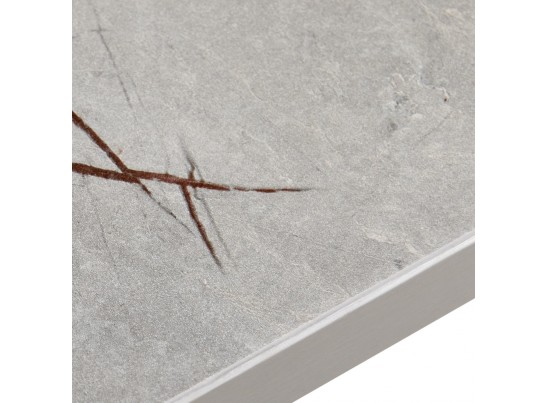 Стол Dublin раскладной 120-160х80х75 серый мрамор с чёрными ножками в Кургане