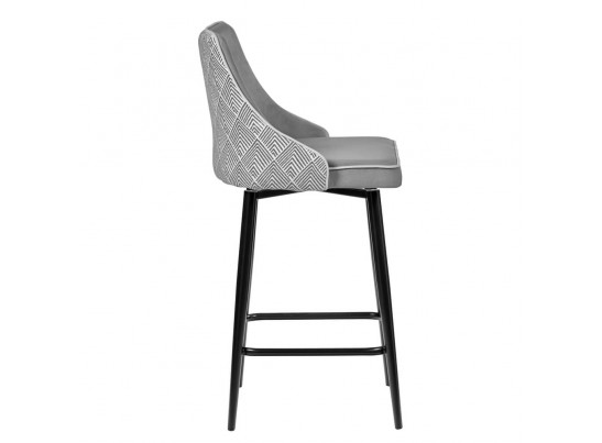 Стул полубарный Dave серый с жаккардом, с поворотным механизмом в Кургане