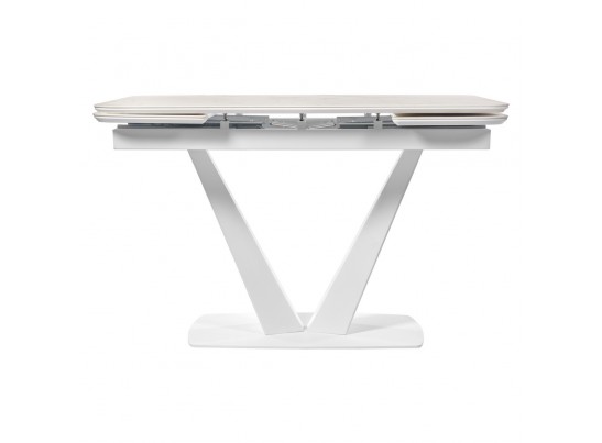 Стол Vito раскладной 120-184x80x75см, керамогранит белый мрамор, белый в Кургане