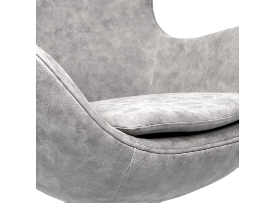 Кресло EGG CHAIR светло-серый матовый с эффектом состаренная кожа в Кургане