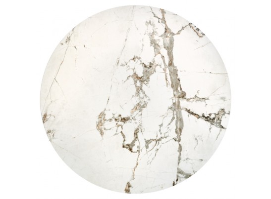 Стол Yoda диам.100см, керамогранит белый мрамор в Кургане