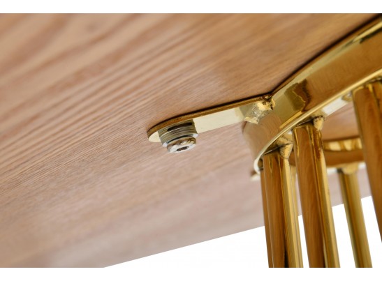 Стол Liverpool диам.110см, орех с золотистыми ножками в Кургане