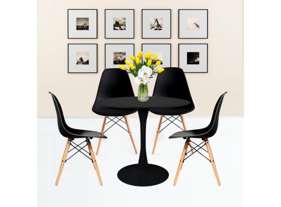 Комплект из 4-х стульев Eames чёрный в Кургане