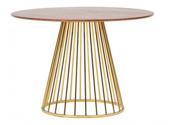 Стол Liverpool диам.110см, орех с золотистыми ножками в Кургане