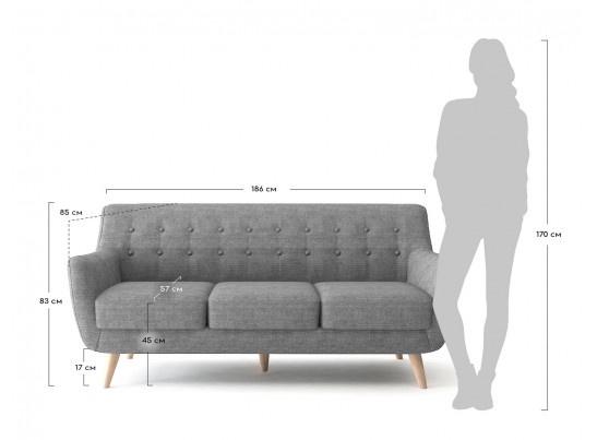 Диван Picasso трехместный бирюзовый в Кургане