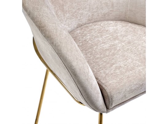 Стул-полукресло Martin миндальный шенилл с золотыми ножками в Кургане