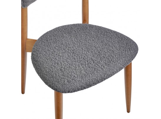 Стул Lucas тёмно-серый букле с ножками цвета орех в Кургане