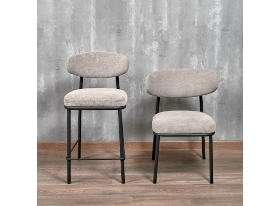 Стул Lucas 2 латте шенилл с чёрными ножками в Кургане