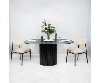 Стул Lucas 2 латте шенилл с чёрными ножками