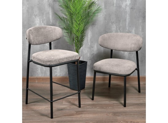 Стул Lucas 2 латте шенилл с чёрными ножками в Кургане