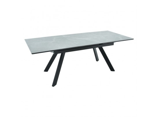 Стол Adam раскладной 140-190x90x75см, керамогранит серый мрамор, чёрный в Кургане