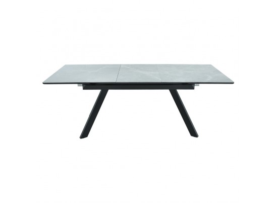 Стол Adam раскладной 140-190x90x75см, керамогранит серый мрамор, чёрный в Кургане