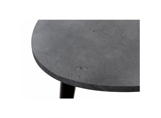 Стол Oslo круглый раскладной 110-140x110x75см, Бетон Портленд, чёрный в Кургане