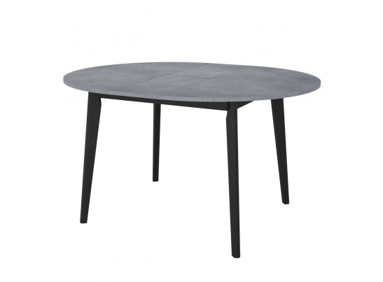 Стол Oslo круглый раскладной 110-140x110x75см, Бетон Портленд, чёрный в Кургане