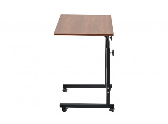 Стол многофункциональный на колесах, 60x40 см, «РОЛЛ», 2 ножки, регул.высота, мдф, металл, тёмн. дерево, черный в Кургане