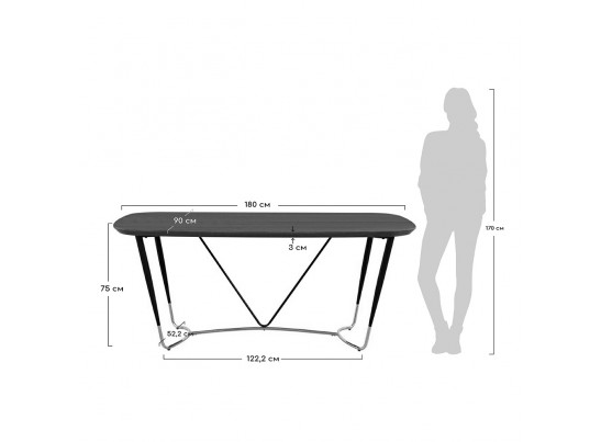 Стол Max 180х90, орех в Кургане