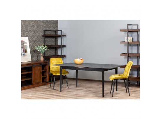 Стол Splash раскладной 125-155x85x75см, Угольный камень, чёрный в Кургане