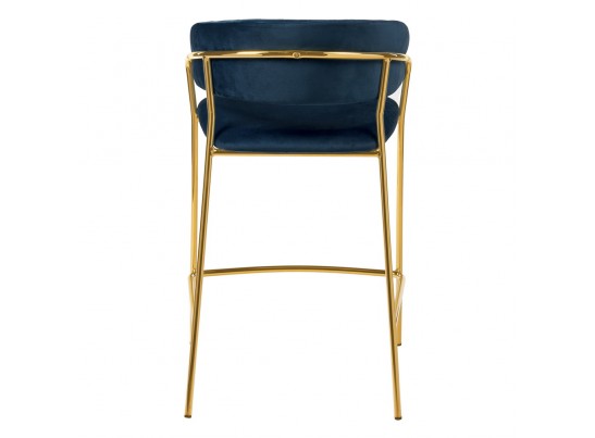 Стул полубарный Turin синий с золотыми ножками в Кургане