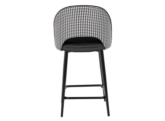 Стул полубарный Leo чёрный с жаккардом, с поворотным механизмом в Кургане