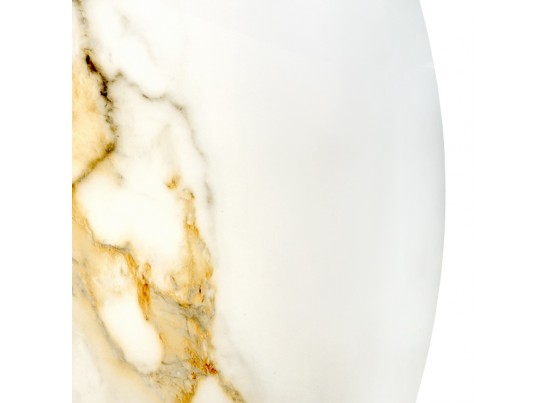 Стол Aura D110, керамогранит Calacatte gold мрамор, чёрный в Кургане