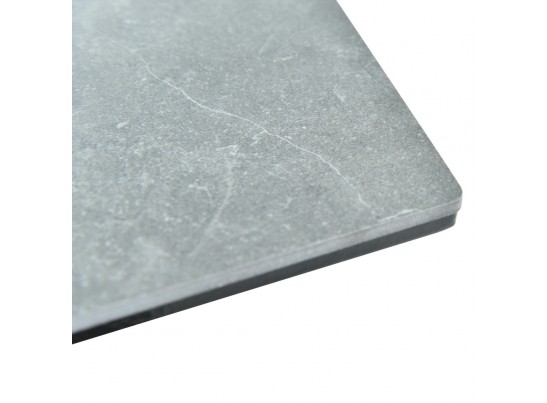 Стол Adam раскладной 140-190x90x75см, керамогранит серый мрамор, чёрный в Кургане