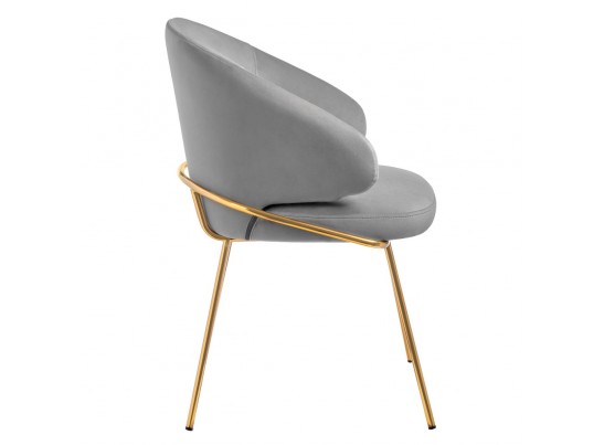 Стул-полукресло Emil серый с золотыми ножками в Кургане