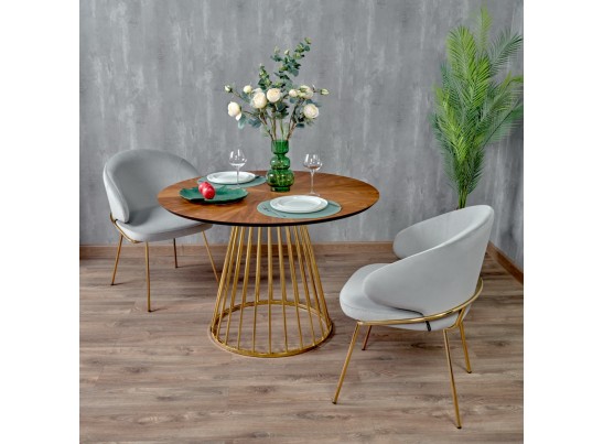 Стул-полукресло Emil серый с золотыми ножками в Кургане