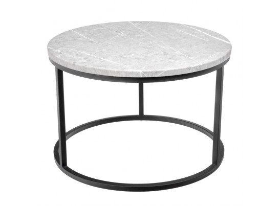 Набор кофейных столиков Tango светло-серый мрамор с чёрными ножками, 2шт в Кургане