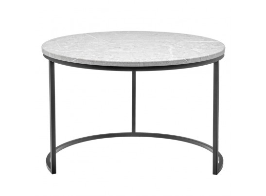 Набор кофейных столиков Tango светло-серый мрамор с чёрными ножками, 2шт в Кургане