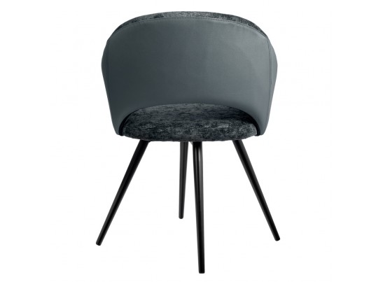 Стул Bruno серый шенилл с экокожей с поворотным механизмом в Кургане