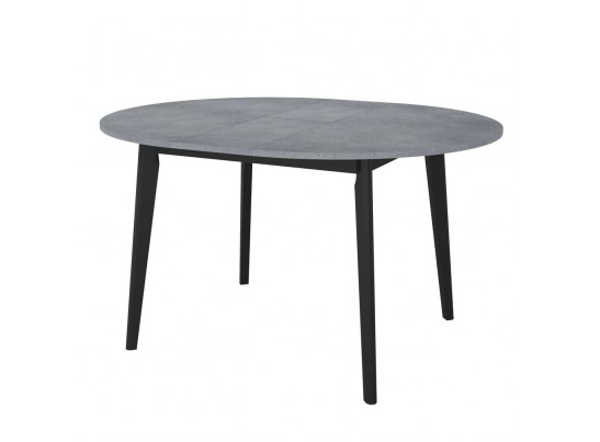 Стол Oslo круглый раскладной 110-140x110x75см, Бетон Портленд, чёрный в Кургане
