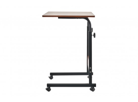 Стол многофункциональный на колесах, 60x40 см, «РОЛЛ», 2 ножки, регул.высота, мдф, металл, тёмн. дерево, черный в Кургане