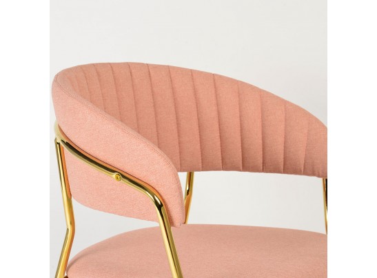 Стул Turin светло-розовая рогожка с золотыми ножками в Кургане