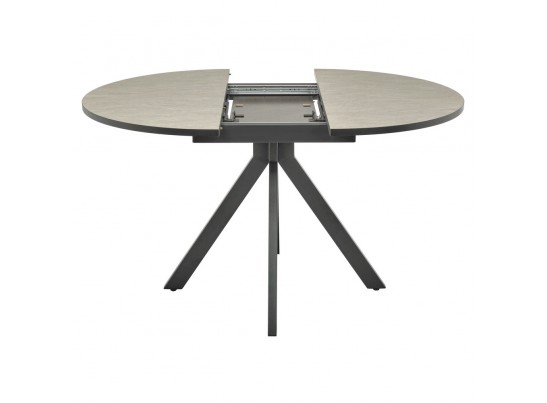 Стол Rudolf круглый раскладной 100-130x100x75см, Бетон слюда, чёрный в Кургане