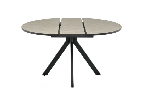 Стол Rudolf круглый раскладной 100-130x100x75см, Бетон слюда, чёрный в Кургане