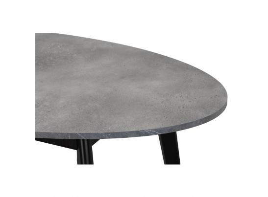 Стол Oslo круглый раскладной 110-140x110x75см, Бетон Портленд, чёрный в Кургане