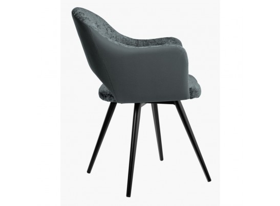 Стул Bruno серый шенилл с экокожей с поворотным механизмом в Кургане