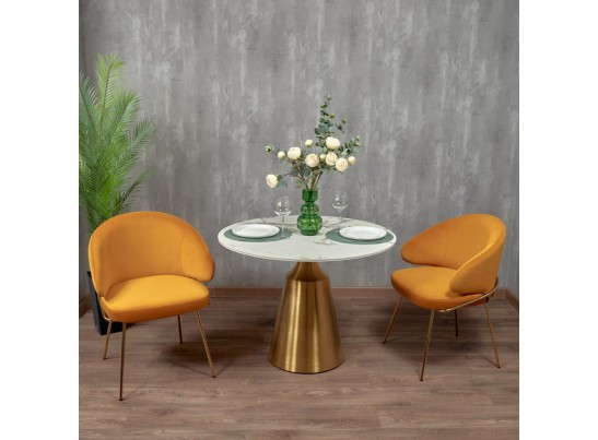 Стул-полукресло Emil серый с золотыми ножками в Кургане