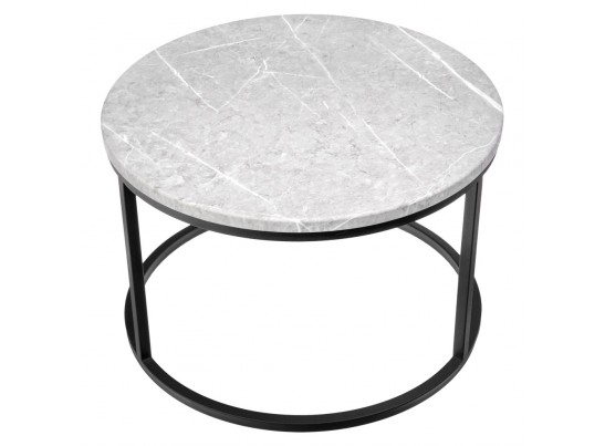 Набор кофейных столиков Tango светло-серый мрамор с чёрными ножками, 2шт в Кургане